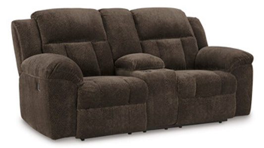 Signature Design by Ashley - Frohn Reclining Loveseat With Console in Chocolate - 3740794 veiw 1