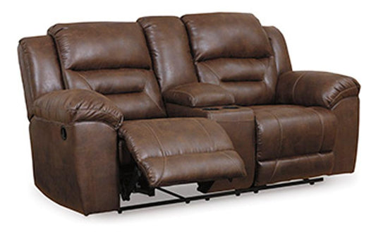 Signature Design by Ashley - Stoneland Dbl Rec Loveseat W/Console in Chocolate - 3990494 veiw 1