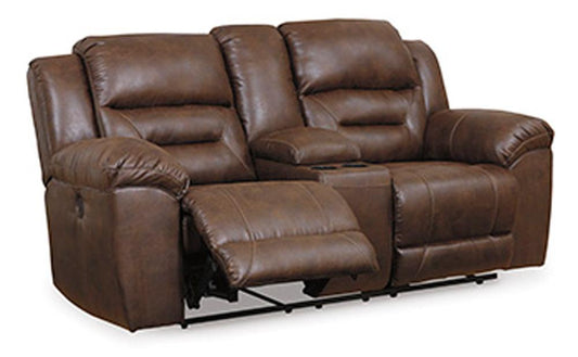 Signature Design by Ashley - Stoneland Dbl Rec Pwr Loveseat W/Console in Chocolate - 3990496 veiw 1
