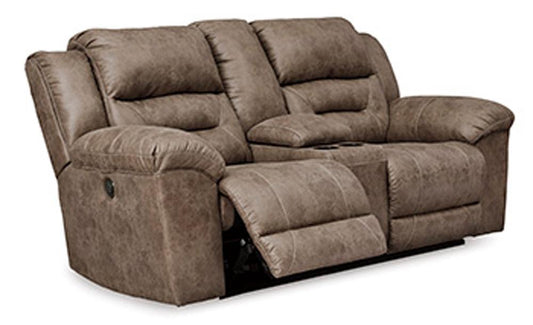 Signature Design by Ashley - Stoneland Dbl Rec Pwr Loveseat W/Console in Fossil - 3990596 veiw 1