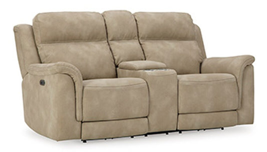 Signature Design by Ashley - Next-Gen DuraPella Pwr Rec Loveseat/Con/Adj Hdrst in Sand - 5930218 veiw 1