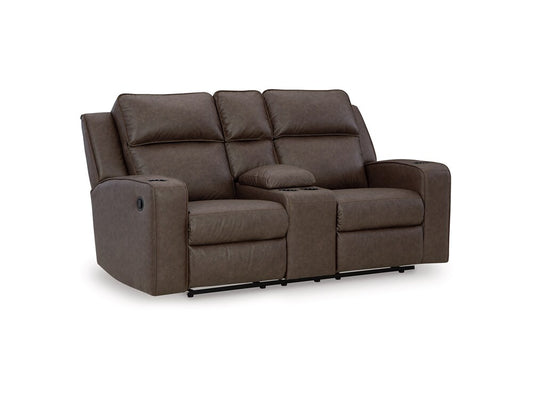 Signature Design by Ashley - Lavenhorne Reclining Loveseat W/Console in Granite - 6330694 veiw 1