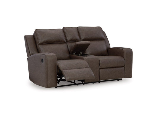 Signature Design by Ashley - Lavenhorne Reclining Loveseat W/Console in Granite - 6330694 veiw 2
