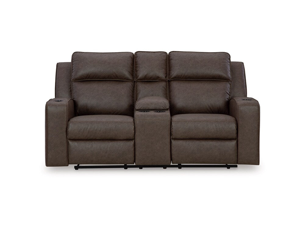 Signature Design by Ashley - Lavenhorne Reclining Loveseat W/Console in Granite - 6330694 veiw 3