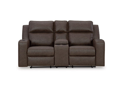 Signature Design by Ashley - Lavenhorne Reclining Loveseat W/Console in Granite - 6330694 veiw 3