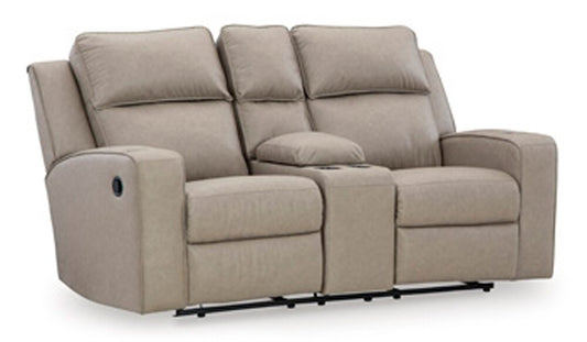 Signature Design by Ashley - Lavenhorne Reclining Loveseat W/Console in Pebble - 6330794 veiw 1