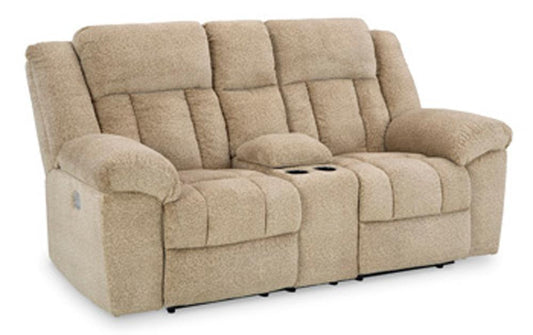 Signature Design by Ashley - Tip-Off Pwr Rec Loveseat/Con/Adj Hdrst in Wheat - 6930518 veiw 1