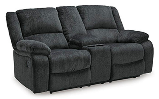 Signature Design by Ashley - Draycoll Dbl Rec Loveseat W/Console in Slate - 7650494 veiw 1