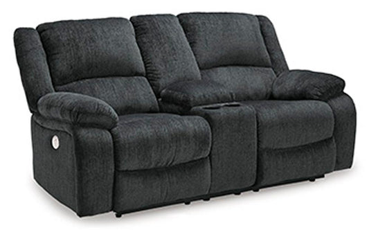 Signature Design by Ashley - Draycoll Dbl Rec Pwr Loveseat W/Console in Slate - 7650496 veiw 1