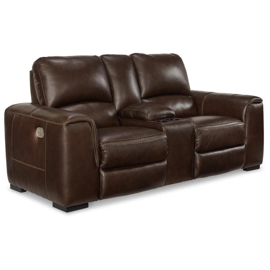 Signature Design by Ashley - Alessandro Pwr Rec Loveseat/Con/Adj Hdrst in Walnut - U2550218 veiw 1