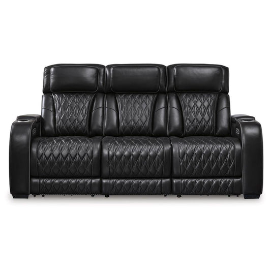 Signature Design by Ashley - Boyington Pwr Rec Sofa With Adj Headrest in Black/Gray - U2710615 veiw 1