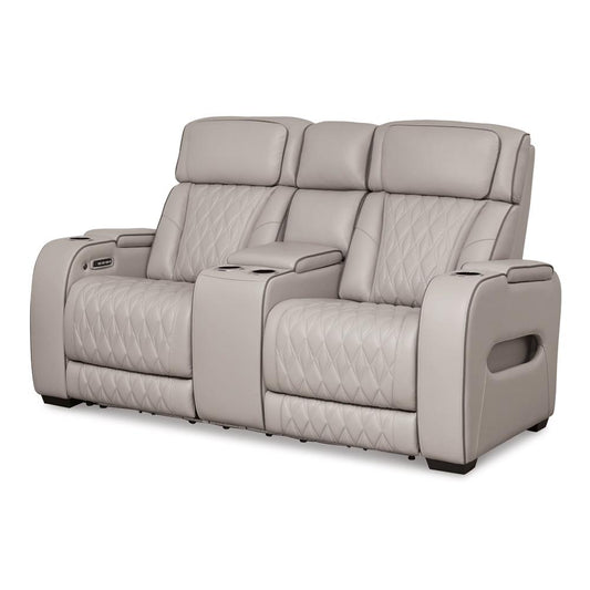 Signature Design by Ashley - Boyington Pwr Rec Loveseat/Con/Adj Hdrst in Black/Gray - U2710518 veiw 1