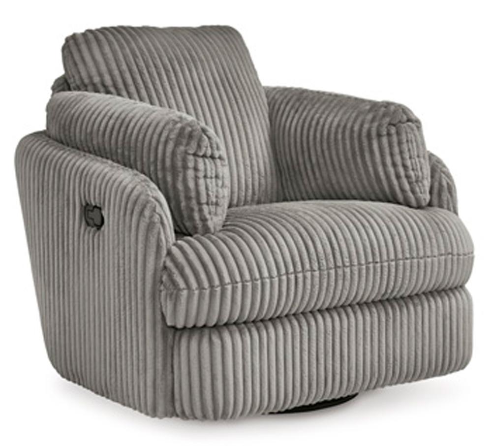 Signature Design by Ashley - Tie-Breaker Swivel Glider Recliner in Fog - 9490361 veiw 1