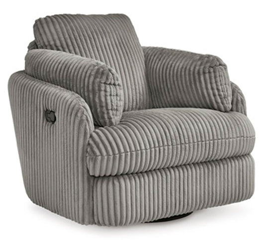 Signature Design by Ashley - Tie-Breaker Swivel Glider Recliner in Fog - 9490361 veiw 1
