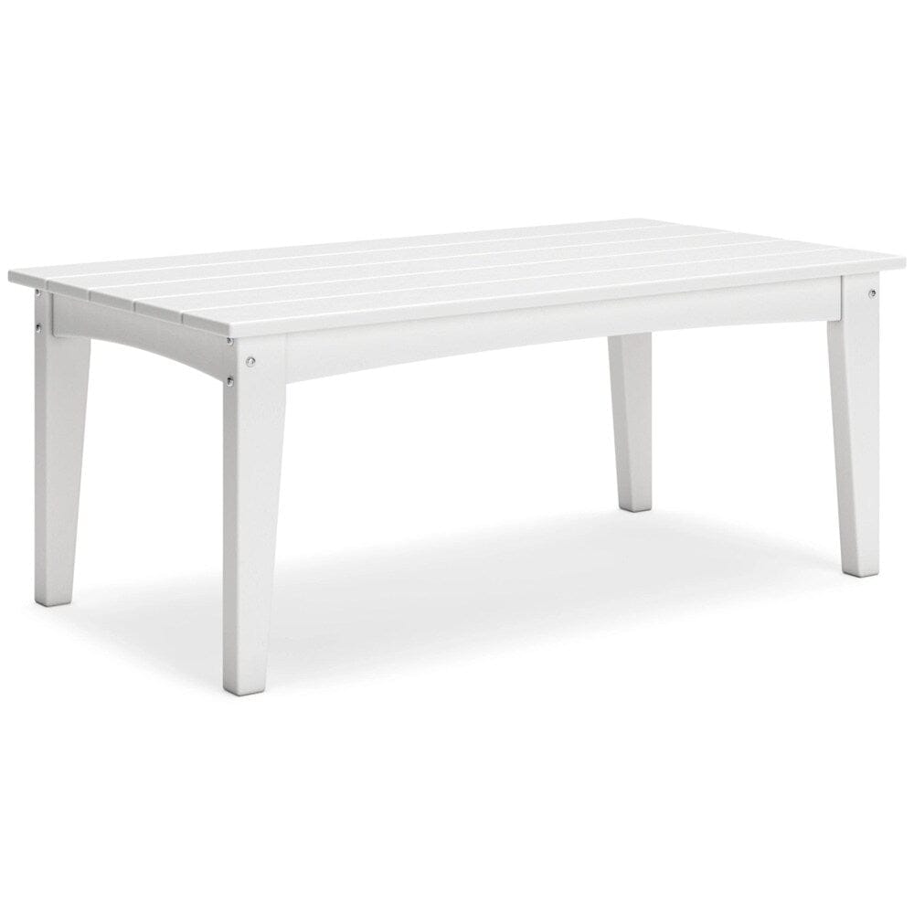 Signature Design by Ashley - Hyland wave Outdoor Rectangular Cocktail Table in White - P111-701 veiw 1