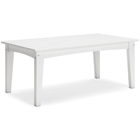 Signature Design by Ashley - Hyland wave Outdoor Rectangular Cocktail Table in White - P111-701 veiw 1