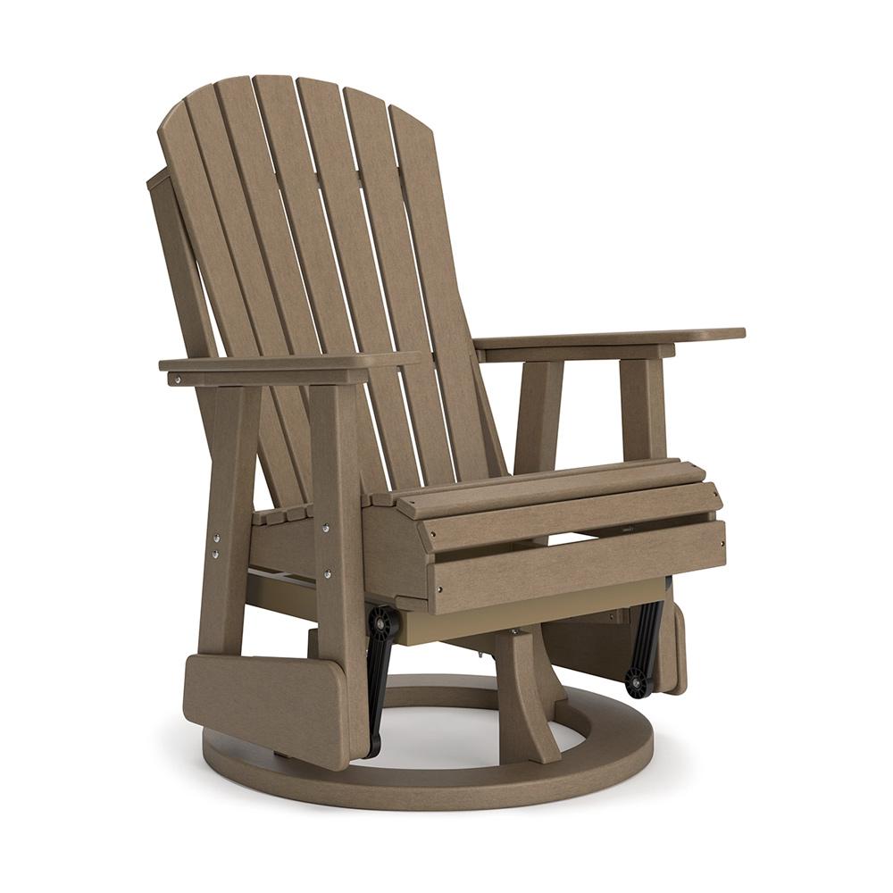 Signature Design by Ashley - Hyland wave Outdoor Swivel Glider Chair in Driftwood - P114-820 veiw 1