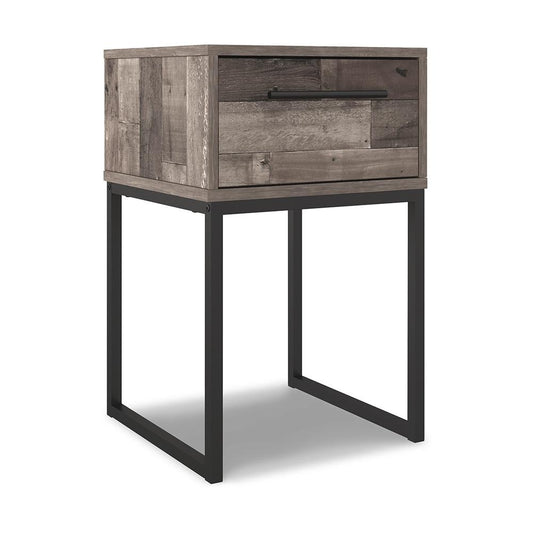 Signature Design by Ashley - Neilsville One Drawer Night Stand in Black/Gray;Brown/Beige - EB2120-291 veiw 1