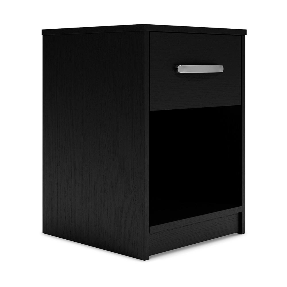 Signature Design by Ashley - Flannia One Drawer Night Stand in Black - EB3392-291 veiw 1