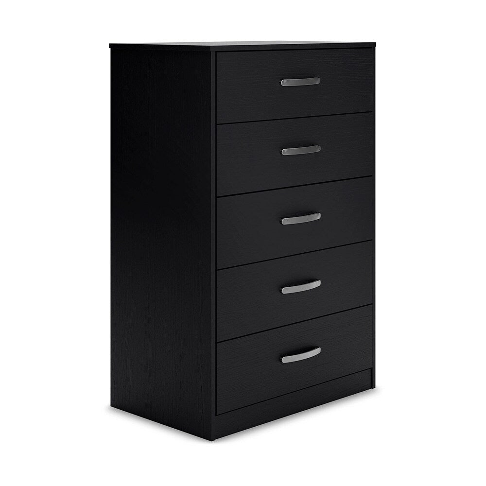 Signature Design by Ashley - Flannia Five Drawer Chest in Black - EB3392-245 veiw 1