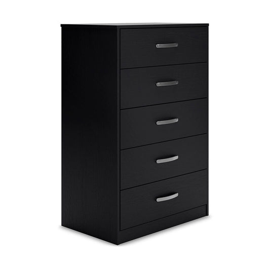 Signature Design by Ashley - Flannia Five Drawer Chest in Black - EB3392-245 veiw 1