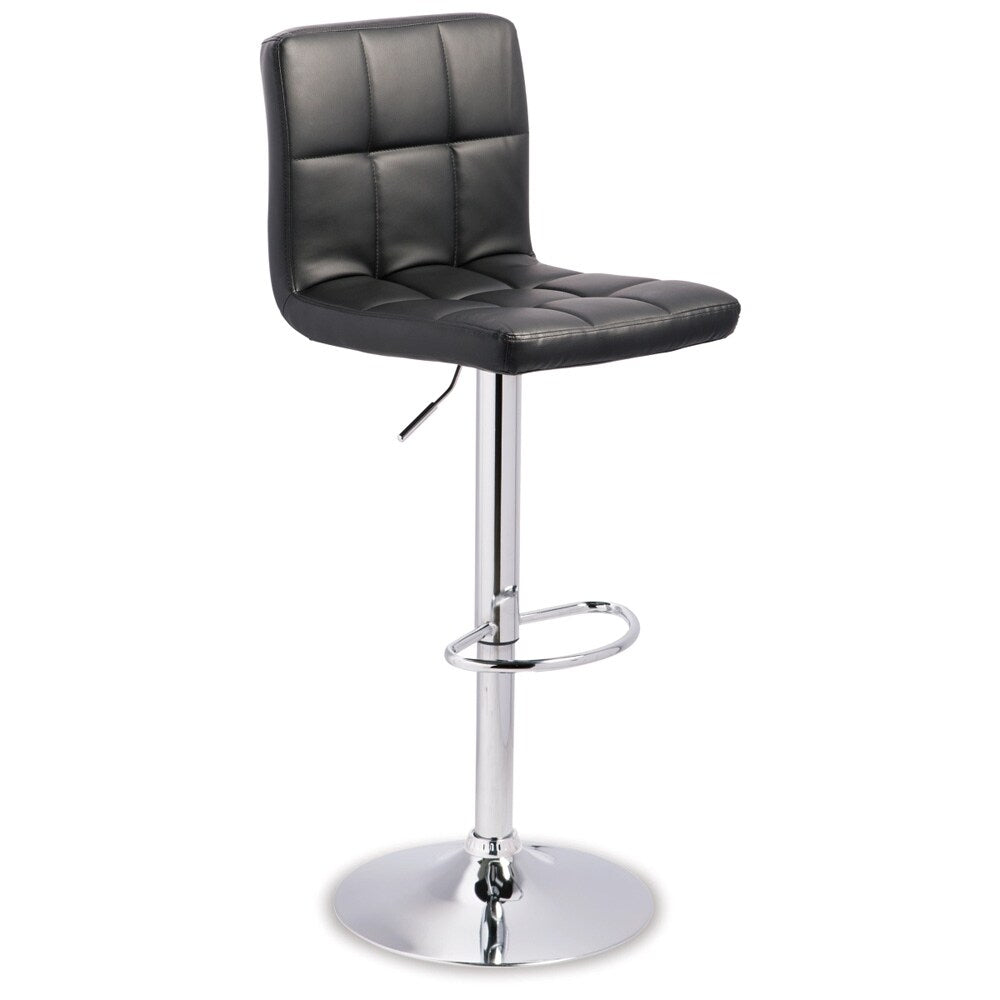 Signature Design by Ashley - Bellatier Uph Swivel Barstool (Set Of 2) in Black/ChromeFinish - D120-130 veiw 1