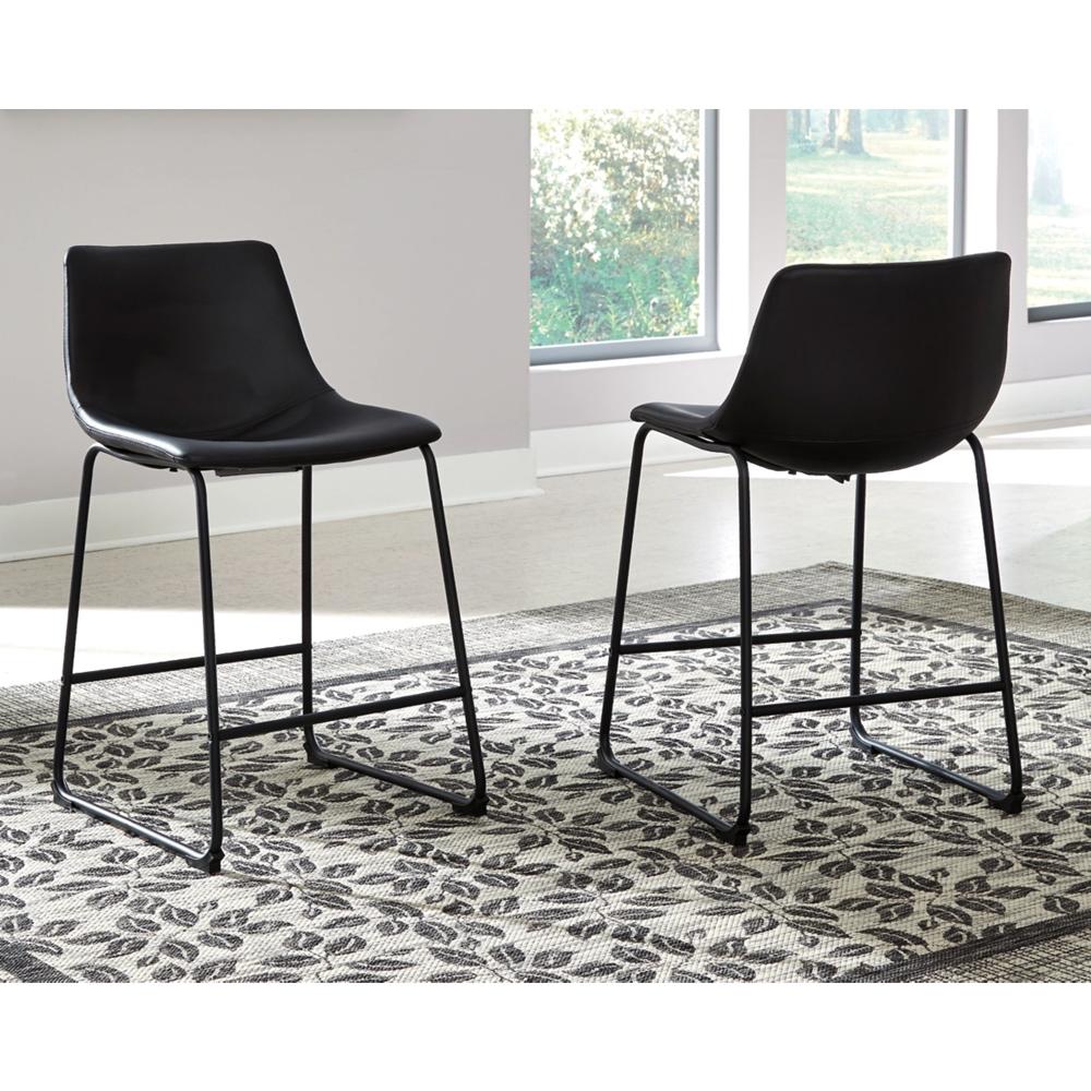 Signature Design by Ashley - Centiar Upholstered Barstool (Set Of 2) in Black - D372-624 veiw 1