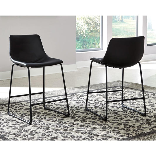 Signature Design by Ashley - Centiar Upholstered Barstool (Set Of 2) in Black - D372-624 veiw 1