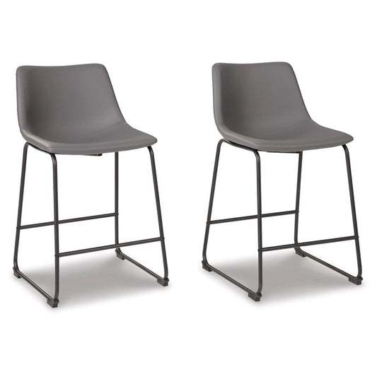 Signature Design by Ashley - Centiar Upholstered Barstool (Set of 2) in Gray - D372-824 veiw 1