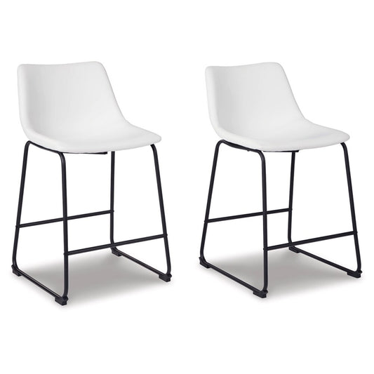 Signature Design by Ashley - Centiar Upholstered Barstool (Set of 2) in White - D372-724 veiw 1