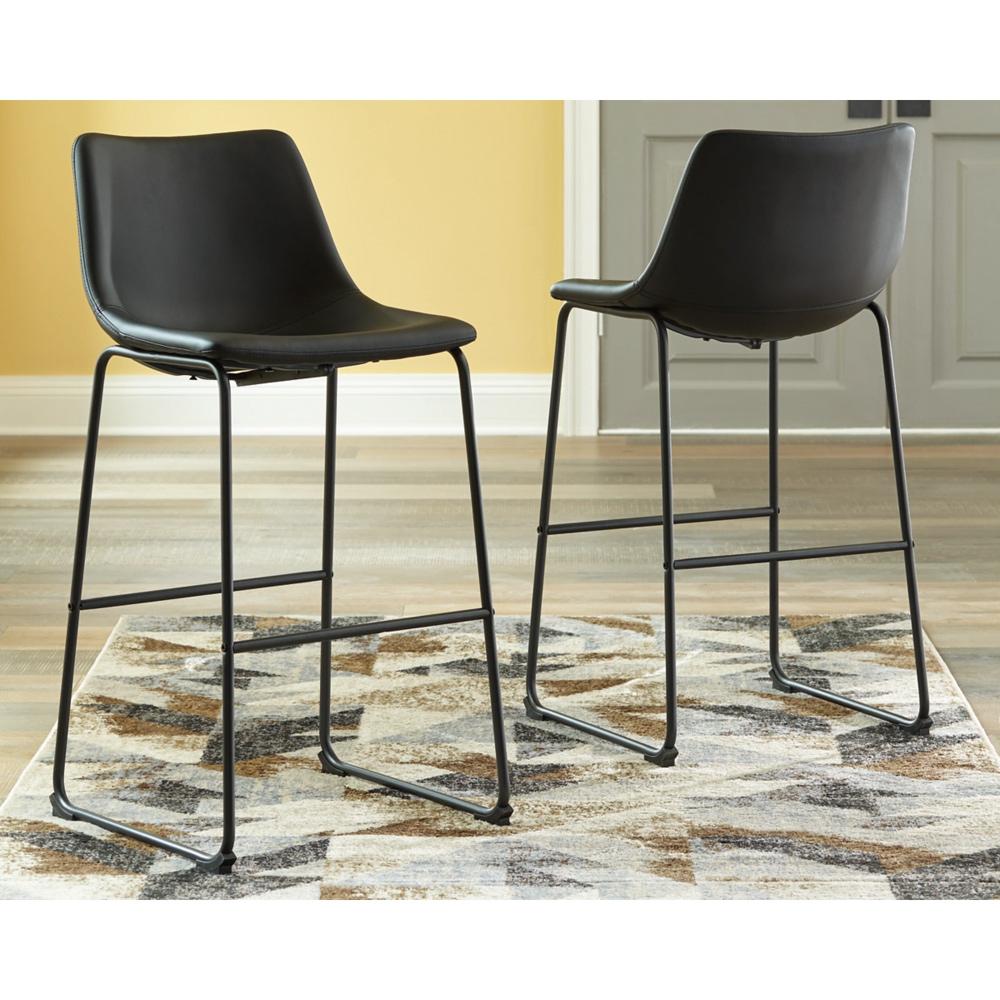 Signature Design by Ashley - Centiar Tall Uph Barstool (Set Of 2) in Black - D372-630 veiw 1