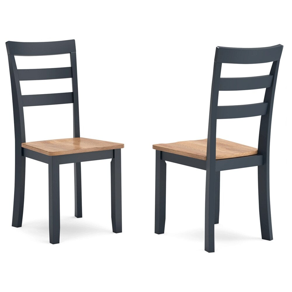 Signature Design by Ashley - Gesthaven Dining Room Side Chair (Set Of 2) in Natural/Blue - D399-01 veiw 1