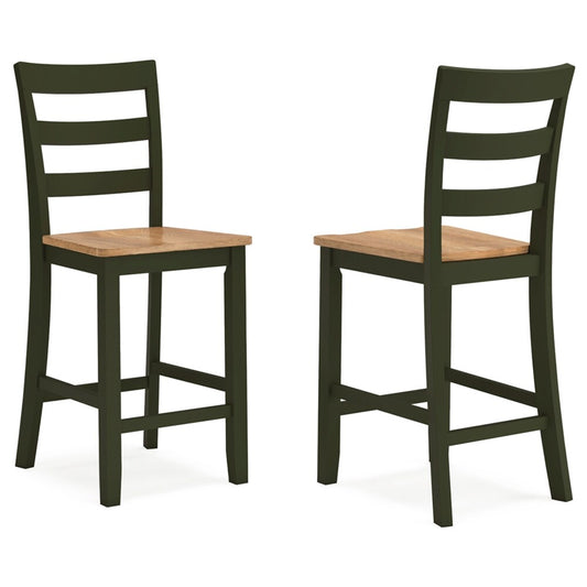 Signature Design by Ashley - Gesthaven Barstool (Set Of 2) in Natural/Green - D401-124 veiw 1
