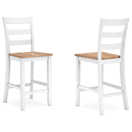 Signature Design by Ashley - Gesthaven Barstool (Set Of 2) in Natural/White - D398-124 veiw 1
