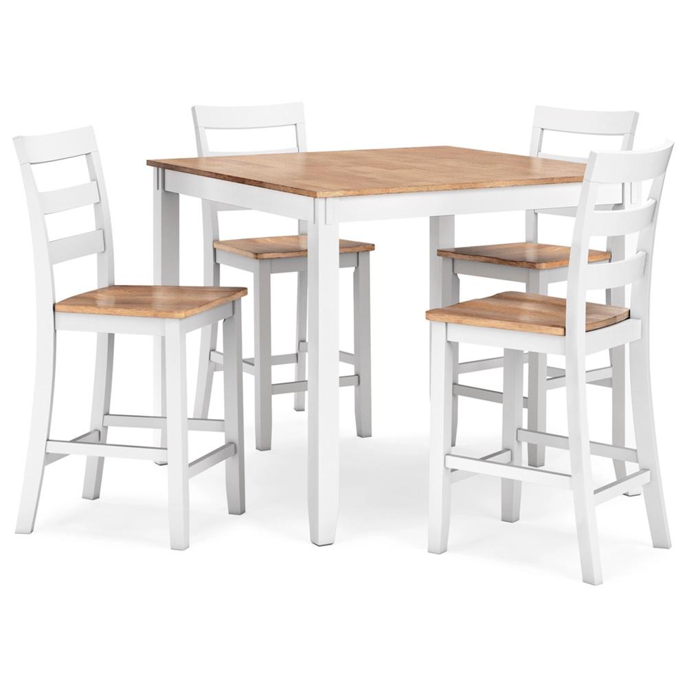 Signature Design by Ashley - Gesthaven Drm Counter Table (Set of 5) in Natural/White - D398-223 veiw 1