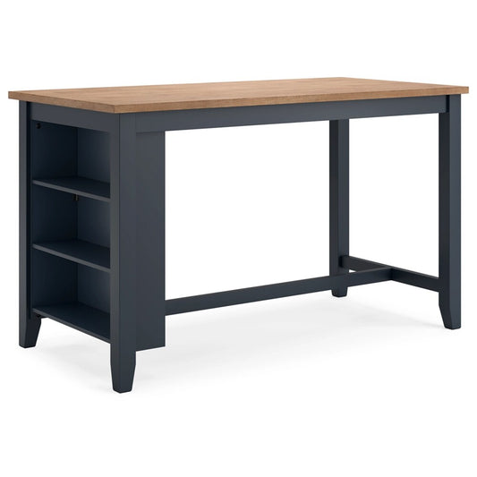Signature Design by Ashley - Gesthaven Rect Dining Room Counter Table in Natural/Blue - D399-13 veiw 1