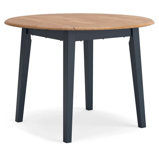 Signature Design by Ashley - Gesthaven Round Drm Drop Leaf Table in Natural/Blue - D399-15 veiw 1