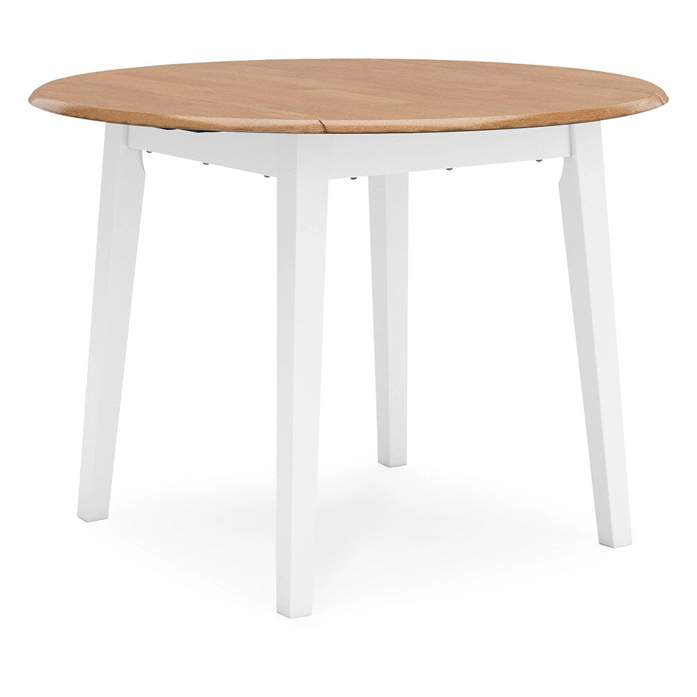Signature Design by Ashley - Gesthaven Round Drm Drop Leaf Table in Natural/White - D398-15 veiw 1