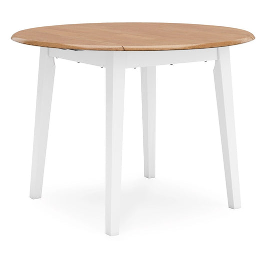 Signature Design by Ashley - Gesthaven Round Drm Drop Leaf Table in Natural/White - D398-15 veiw 1