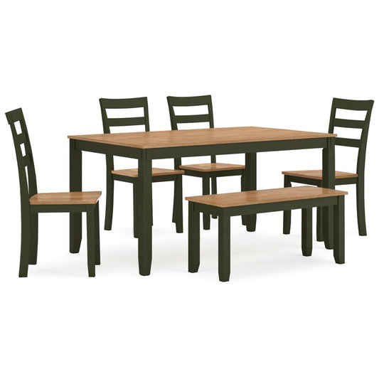 Signature Design by Ashley - Gesthaven Dining Room Table (Set of 6) in Natural/Green - D401-325 veiw 1