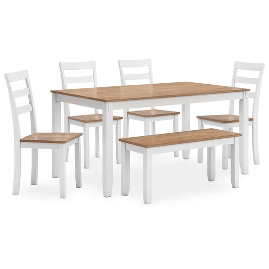 Signature Design by Ashley - Gesthaven Dining Room Table (Set of 6) in Natural/White - D398-325 veiw 1