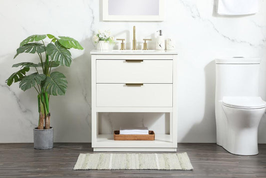 Elegant Furniture & Lighting - Larkin 30 inch Single bathroom vanity in white - VF19230WH veiw 2