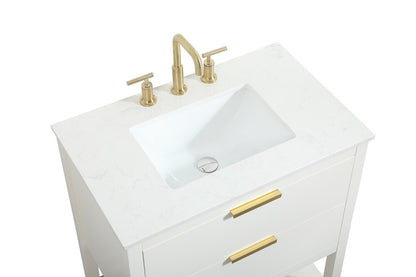 Elegant Furniture & Lighting - Larkin 30 inch Single bathroom vanity in white - VF19230WH veiw 3