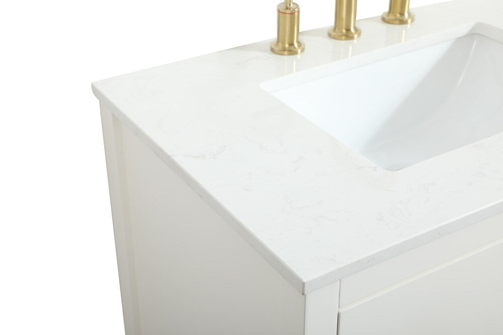 Elegant Furniture & Lighting - Larkin 30 inch Single bathroom vanity in white - VF19230WH veiw 4