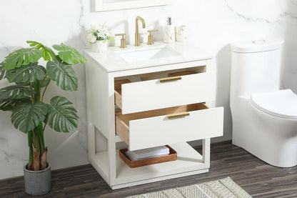 Elegant Furniture & Lighting - Larkin 30 inch Single bathroom vanity in white - VF19230WH veiw 10