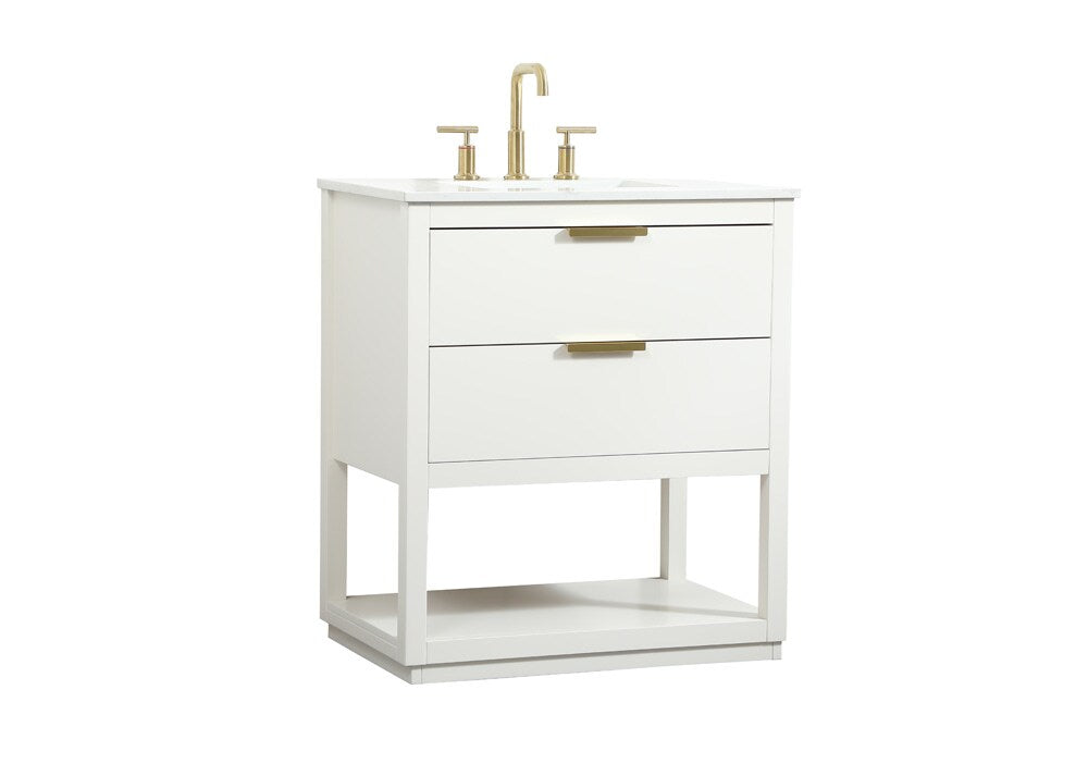Elegant Furniture & Lighting - Larkin 30 inch Single bathroom vanity in white - VF19230WH veiw 14