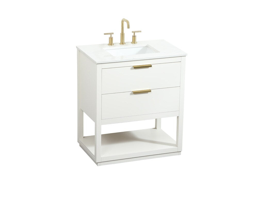 Elegant Furniture & Lighting - Larkin 30 inch Single bathroom vanity in white - VF19230WH veiw 15