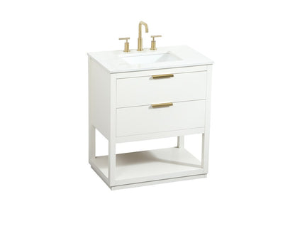Elegant Furniture & Lighting - Larkin 30 inch Single bathroom vanity in white - VF19230WH veiw 15