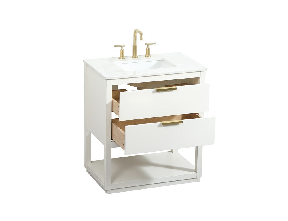 Elegant Furniture & Lighting - Larkin 30 inch Single bathroom vanity in white - VF19230WH veiw 16
