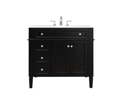 Elegant Furniture & Lighting - Park Avenue 36 inch Single bathroom vanity in Black - VF12536BK veiw 1
